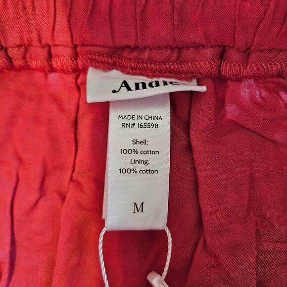 Andie The Mona Eyelet Skirt Rosette Pink Women's Size Medium Casual Boho Summer - Picture 4 of 6
